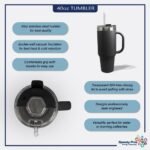 Tumbler Cups with Straw Grammy The Name Spoiling The Game B Family & Friends Mom Coffee Tumbler with Lid Personalized Insulated Travel Mugs Engraved Stainless-Steel 40 Oz Black Design Only - Image 3