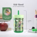 Contigo Kids Leighton Spill-Proof Stainless Steel Paw Patrol Tumbler with Straw, 12oz, Dino Treks, Green - Image 6