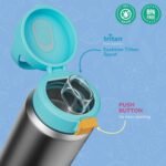 12oz Insulated Water Bottle with Straw, Kids Stainless Steel Double Walled Vacuum Sports Water Bottle with 2 Lids (Straw and Spout Lid) for Boys and Girls, School(Blue) - Image 4