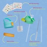 12oz Insulated Water Bottle with Straw, Kids Stainless Steel Double Walled Vacuum Sports Water Bottle with 2 Lids (Straw and Spout Lid) for Boys and Girls, School(Blue) - Image 6