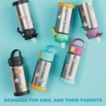 12oz Insulated Water Bottle with Straw, Kids Stainless Steel Double Walled Vacuum Sports Water Bottle with 2 Lids (Straw and Spout Lid) for Boys and Girls, School(Blue) - Image 7