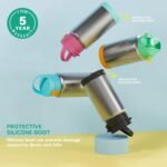 12oz Insulated Water Bottle with Straw, Kids Stainless Steel Double Walled Vacuum Sports Water Bottle with 2 Lids (Straw and Spout Lid) for Boys and Girls, School(Blue) - Image 8