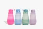 STOJO Collapsible Sports Water Bottle - Leak-Proof Reusable Silicone Travel Cup for Hot & Cold Drinks - Microwave & Dishwasher Safe - AS SEEN ON TODAY SHOW - Parent (Translucent Hot Pink) - Image 6