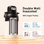 QWE Large Insulated Water Bottle with Straw&Lids,1200ml/40oz Vacuum Sealed Sport Bottles,Double Drinking,Stainless Steel Tumbler with Handle,LeakProof,BPA-Free,for Hiking,Gym,camp (Wilderness Black) - Image 6