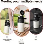 QWE Large Insulated Water Bottle with Straw&Lids,1200ml/40oz Vacuum Sealed Sport Bottles,Double Drinking,Stainless Steel Tumbler with Handle,LeakProof,BPA-Free,for Hiking,Gym,camp (Wilderness Black) - Image 8