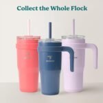 REDUCE 24 oz Stainless Steel Tumbler with Handle - Dual-Wall Vacuum Insulated Travel Mug, Sweat-Proof Lid & Reusable Straw - Keeps Drinks Cold for 24 Hrs, Fits Cupholders, Dishwasher Safe - Phantom - Image 8