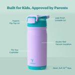 Reduce Hydrate Pro Kids 14oz Stainless Steel Insulated Water Bottle w/Straw – Spill Proof Tumbler for Kids – 30 Hour Cold Retention – Dishwasher Safe Leak-Proof Design - Mermaid Purple - Image 4