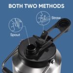 One Gallon Insulated Water Bottle for Travel: 2-in-1 Straw and Spout Lid, Keep Cold 24Hrs, Leakproof, 128oz Water Jug With Handle, Vacuum Stainless Steel for Sports, Hiking, Trip(Stainless) - Image 3