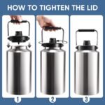 One Gallon Insulated Water Bottle for Travel: 2-in-1 Straw and Spout Lid, Keep Cold 24Hrs, Leakproof, 128oz Water Jug With Handle, Vacuum Stainless Steel for Sports, Hiking, Trip(Stainless) - Image 6