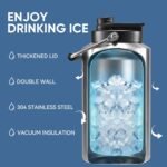 One Gallon Insulated Water Bottle for Travel: 2-in-1 Straw and Spout Lid, Keep Cold 24Hrs, Leakproof, 128oz Water Jug With Handle, Vacuum Stainless Steel for Sports, Hiking, Trip(Stainless) - Image 7