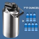One Gallon Insulated Water Bottle for Travel: 2-in-1 Straw and Spout Lid, Keep Cold 24Hrs, Leakproof, 128oz Water Jug With Handle, Vacuum Stainless Steel for Sports, Hiking, Trip(Stainless) - Image 9
