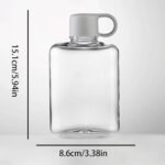 12.2 oz/360 ml Flat Travel Water Bottle, BPA Free Tritan Reusable Plastic Square Water Bottle, Leak-Proof Compact for Camping, Fitness, Outdoor Sports, Fits Purse and Pocket - Image 3