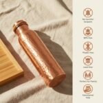 Copper Water Bottle 34oz - 100% Pure Ayurvedic Handcrafted Design - Eco-friendly Premium Quality - Bpa-free Heavy Duty Leak-proof & Lab-tested - Health Benefits for Daily Use, Sports, Travel & Gifting - Image 4