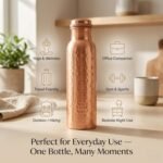 Copper Water Bottle 34oz - 100% Pure Ayurvedic Handcrafted Design - Eco-friendly Premium Quality - Bpa-free Heavy Duty Leak-proof & Lab-tested - Health Benefits for Daily Use, Sports, Travel & Gifting - Image 5