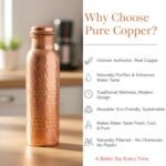 Copper Water Bottle 34oz - 100% Pure Ayurvedic Handcrafted Design - Eco-friendly Premium Quality - Bpa-free Heavy Duty Leak-proof & Lab-tested - Health Benefits for Daily Use, Sports, Travel & Gifting - Image 7