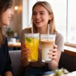 20 oz Glass Tumblers, Iced Coffee Cups with Lids and Glass Straws, Thickened Wall Ribbed Glass Cups, Ideal for Smoothies, Cocktails, and Juices – Vintage and Durable Drinkware – 1 Pack - Image 7