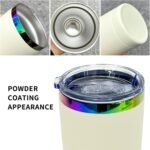 20 oz Stainless Steel Tumbler with Lid and Straw Double Wall Vacuum Insulated Coffee Mug Powder Coated Cup for Hot and Cold Drinks (White,1 pack) - Image 5