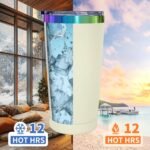 20 oz Stainless Steel Tumbler with Lid and Straw Double Wall Vacuum Insulated Coffee Mug Powder Coated Cup for Hot and Cold Drinks (White,1 pack) - Image 6