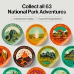 National Parks Water Bottle with Stickers Kit, Erikas Chesonis Collaboration, Adventure Flask with Straw, Waterproof Stickers for Water Bottle, Insulated Stainless Steel 32oz (Black) - Image 6