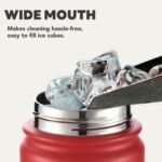 mininoo Insulated Stainless Steel Water Bottle with Straw and Lid for Sports, 24 oz, Red - Image 8