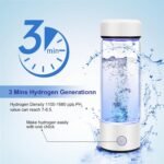 Hydrogen Water Bottle Generator, Glass Portable Hydrogen Water Bottle with SPE PEM Technology Hydrohealth, Ion Bottles Hydrogen Water Ionizer for Office, Home, Travel, Daily Drinking - Image 4