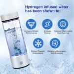 Hydrogen Water Bottle Generator, Glass Portable Hydrogen Water Bottle with SPE PEM Technology Hydrohealth, Ion Bottles Hydrogen Water Ionizer for Office, Home, Travel, Daily Drinking - Image 7