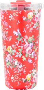 Drinco - 20 oz Stainless Steel Tumbler | Double Walled Vacuum Insulated Mug With Lid, 2 Straws, For Hot & Cold Drinks (20oz Peony Floral) - Image 3