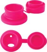 Pura Sport 16oz/473ml Insulated Bottle w/Sport Sleeve & Silicone Big Mouth Top - Stainless Steel, Warm & Cold, Leak-Proof & Spill-Proof for Kids, Toddlers, Preschoolers - Pink Swirl - Image 3