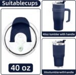 30/40 oz Tumbler Replacement Lids,2pack Spill Proof Straw Lids for YETI,Old Style RTIC,Ozark Trail and More,for Travel Tumblers,Stainless Steel Tumblers,Straw and Sippy Friendly - Image 4