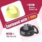 Kodrine 24oz Glass Water Bottle With Straw-2 lids-Reusable Daily Water Intake Glass Bottle with Measurements,Silicone Sleeve, Time Marker, Cupholder Friendly for Home,Gym,Sports-Rose Red - Image 3