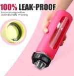 Kodrine 24oz Glass Water Bottle With Straw-2 lids-Reusable Daily Water Intake Glass Bottle with Measurements,Silicone Sleeve, Time Marker, Cupholder Friendly for Home,Gym,Sports-Rose Red - Image 5