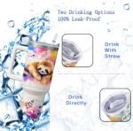 40oz Sloth Tumbler with Handle and Straw, Stainless Steel Insulated Cup with Lid and Straw, Travel Coffee Mug Water Bottle, Birthday Mothers Day Gifts for Women Men Animal Lovers - Image 5