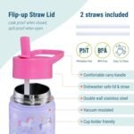 Wildkin Kids 14oz Stainless Steel Water Bottle – BPA-Free, Leakproof, Insulated, Easy-Clean - Unicorn - Image 5
