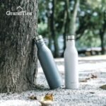 GrandTies Stainless Steel Water Bottles with 2 Lids | Slim Vacuum Insulated Cupholder Flask | Reusable Leak Proof BPA-Free Keep Cold Water bottle for School Gym Travel Sports | 21oz, Pearl White - Image 8