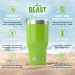 Beast 40 oz Tumbler Stainless Steel Vacuum Insulated Coffee Ice Cup Double Wall Travel Flask (Lemongrass Green) - Image 7