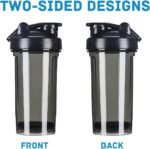 Custom Bottles for Men Women, Customized Protein Shaker Bottle with Name Logo Image, Personalized Shaker Cups for Protein Shakes and Pre Workout, 18 oz, PureBlack - Image 3