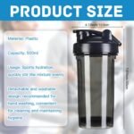 Custom Bottles for Men Women, Customized Protein Shaker Bottle with Name Logo Image, Personalized Shaker Cups for Protein Shakes and Pre Workout, 18 oz, PureBlack - Image 10