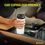 ZULU Base 18oz Kids Stainless Steel Water Bottle with 3 Lids- Straw, Chug, Twist | Double Walled and Vacuum Insulated Metal Thermos | Fits Car Cupholder, Built in Carry Loop, Dishwasher Safe, White - Image 7