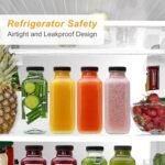 16oz Glass Juice Bottles with Lids,Clear Water Bottles,Glass bottles with lids,Reusable Drinking Jars with Stickers for Milk,Juicing,Kombucha,Juice（9pack） - Image 6