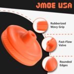 Jmoe USA Improved Lid for Gatorade Water Bottle | Fits Squeezable 32 oz and 30 oz Versions | Faster Flow Valve and Easy Twist Grip | Made with Food-Grade Materials (2-Pack) - Image 4