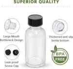 6Pcs 1OZ Small Clear Glass with Lids and Funnels, 30ml Boston Round Glass Bottles, Mini Bottles, Perfect for Diy Essential Oils, Perfumes, Whiskey and Juices (6) - Image 4