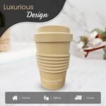 16oz Coffee Mug - Insulated Reusable Coffee Tumbler - On-The-Go Travel Mug - BPA-Free, Leakproof Lid, Stylish Coffee Cup - Lightweight & Durable Mug for Drinks (Beige) - Image 4