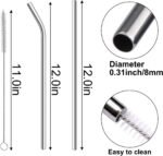 AIERSA Metal Straws for 40oz Tumbler Replacement,12 Inch Reusable Stainless Steel Straw Compatible Stanley Cup, 6pcs Large Straws with Cleaning Brush for Stanley Cup Accessories - Image 3
