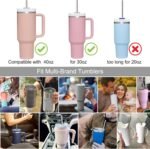 AIERSA Metal Straws for 40oz Tumbler Replacement,12 Inch Reusable Stainless Steel Straw Compatible Stanley Cup, 6pcs Large Straws with Cleaning Brush for Stanley Cup Accessories - Image 4