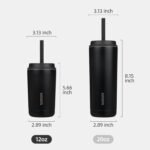BJPKPK Insulated Tumbler with Lid and Straw,12 oz Stainless Steel Travel Coffee Mug,Spill Proof Thermal Cup,Keep Drinks Cold and Hot,Black - Image 6