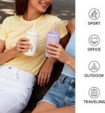 BJPKPK Insulated Tumbler with Lid and Straw,12 oz Stainless Steel Travel Coffee Mug,Spill Proof Thermal Cup,Keep Drinks Cold and Hot,Black - Image 7