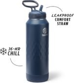 Takeya Sport 40 oz Triple-Insulated Stainless Steel Water Bottle, Straw Lid – Leakproof, Sweatproof, BPA-Free, Keeps Drinks Cold 36 Hrs, Hot 14 Hrs – Indigo - Image 3