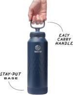 Takeya Sport 40 oz Triple-Insulated Stainless Steel Water Bottle, Straw Lid – Leakproof, Sweatproof, BPA-Free, Keeps Drinks Cold 36 Hrs, Hot 14 Hrs – Indigo - Image 4