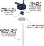 Takeya Sport 40 oz Triple-Insulated Stainless Steel Water Bottle, Straw Lid – Leakproof, Sweatproof, BPA-Free, Keeps Drinks Cold 36 Hrs, Hot 14 Hrs – Indigo - Image 5