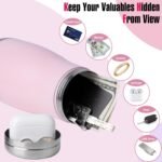 BarGifts 20oz Hidden Safe Water Bottle, Stainless Steel Secret Bottle with Hidden Compartment, Keeps Your Valuables Safe Like Money, Keys, and Jewelry - Pink - Image 5